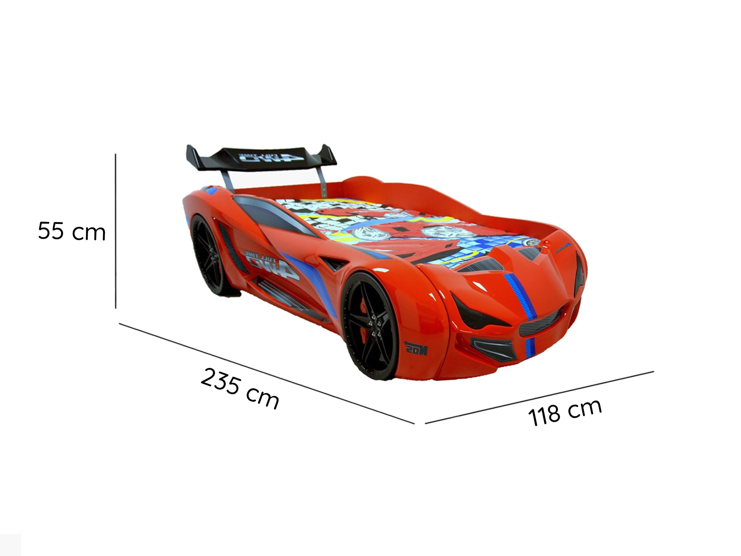 Bilseng Racer med lyd og LED-lys - 90×200